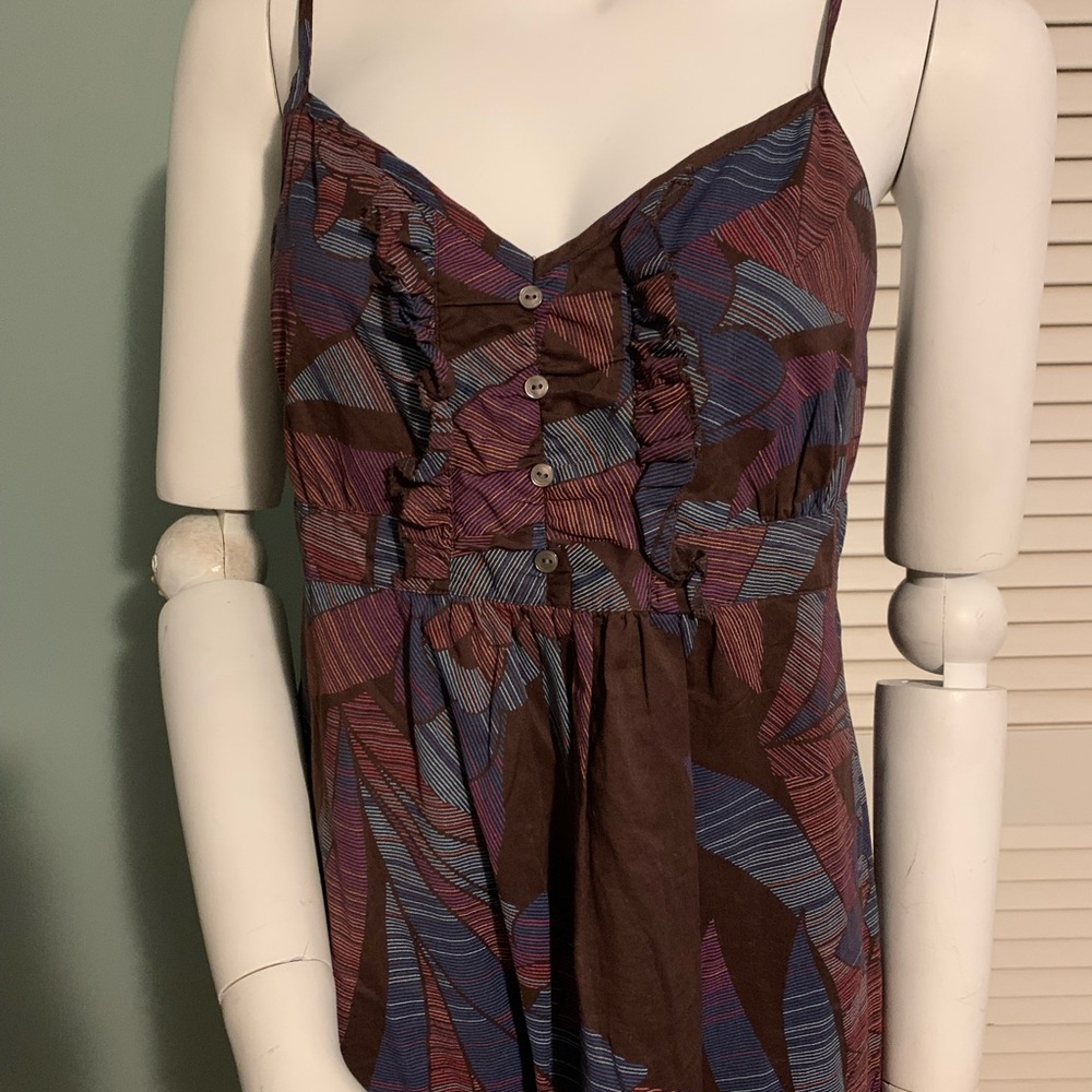 Hinge Multicolored Cotton Spaghetti Strap Dress